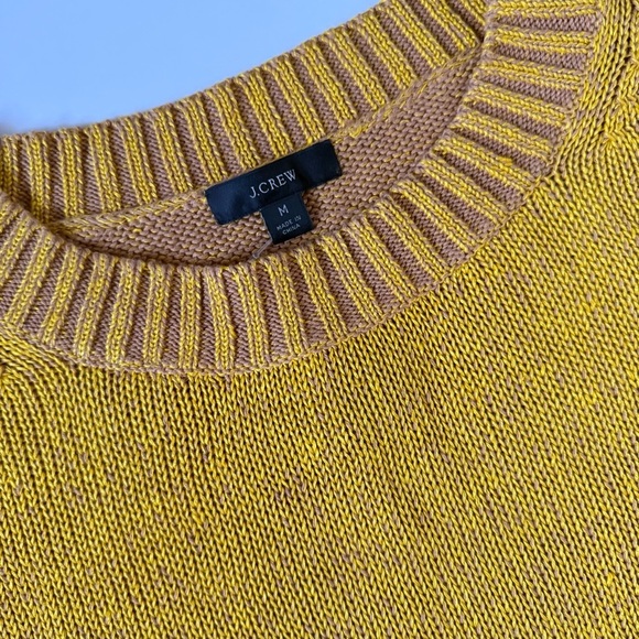 J.Crew Relaxed Beach Knit Sweater Maize Yellow Medium Linen Cotton - Picture 8 of 8